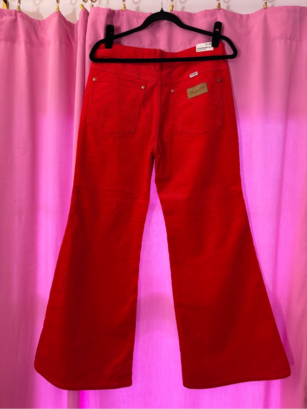 Wrangler Red Flare Jeans - High Rise Wide Leg